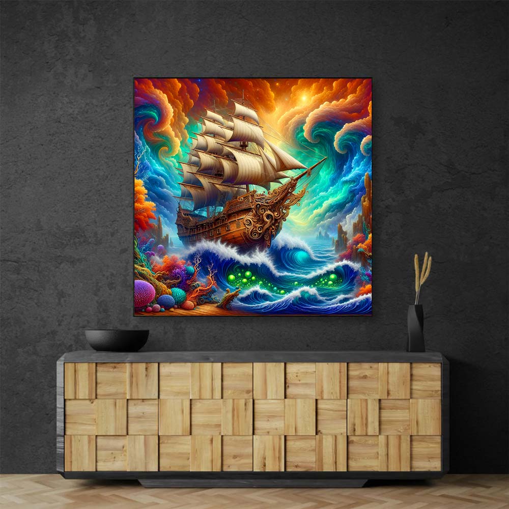 5D Diamond Painting AB Steine – Odysseus’ Traumreise mit 100 Farben, Unique-Diamond