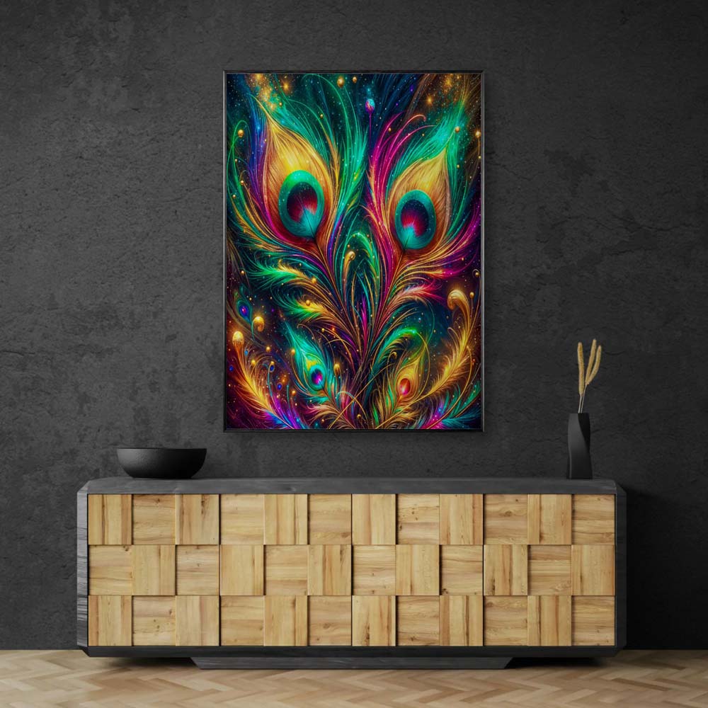 5D Diamond Painting AB Steine – Pfauenglanz im Sternenlicht mit 100 Farben, Unique-Diamond
