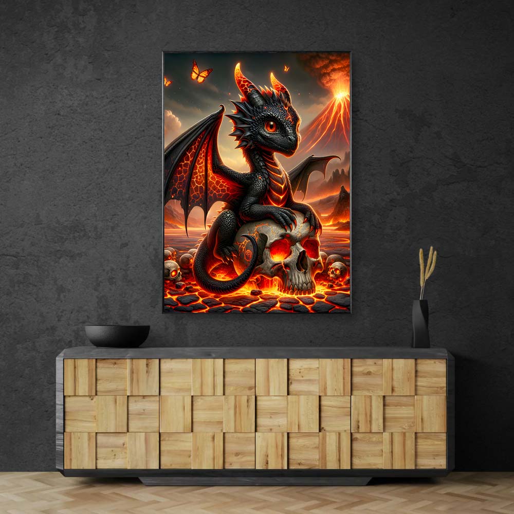 5D Diamond Painting AB Steine – Pyrrhus, Wächter der Glut, Unique-Diamond