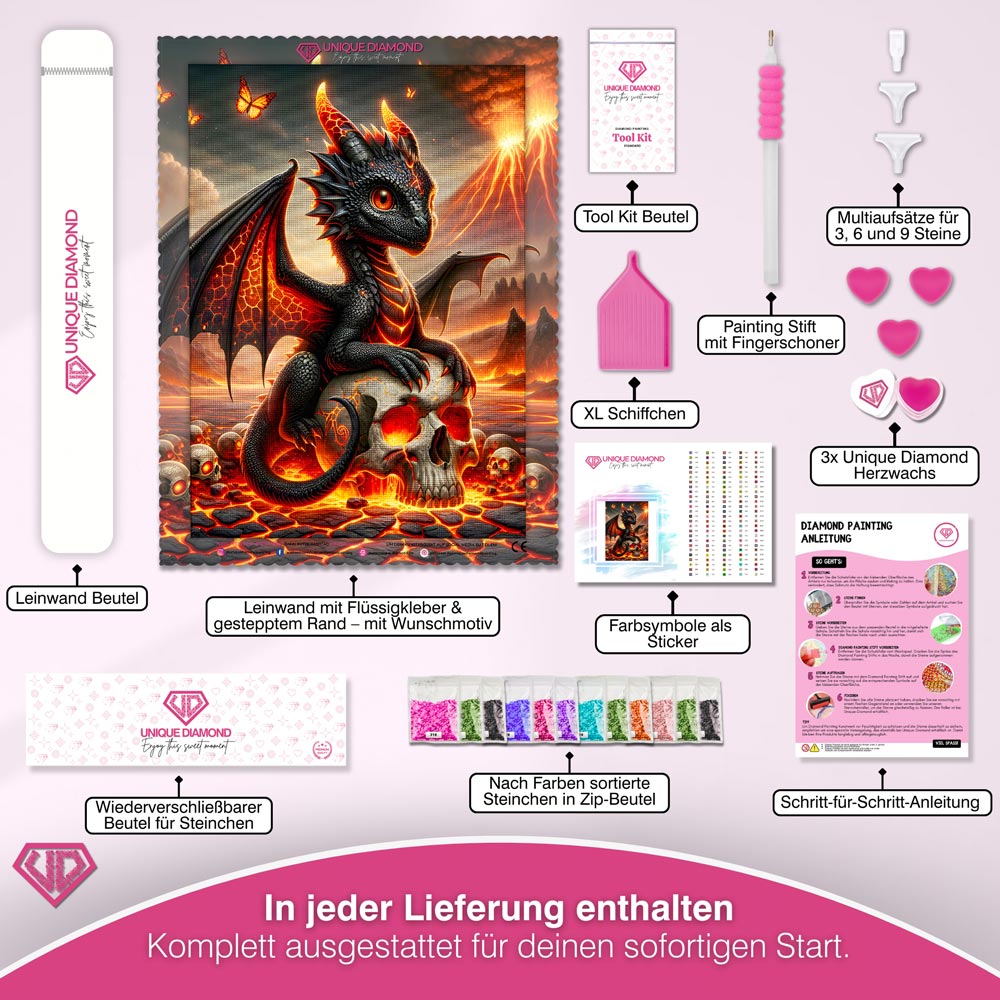5D Diamond Painting – Pyrrhus, Wächter der Glut Unique-Diamond