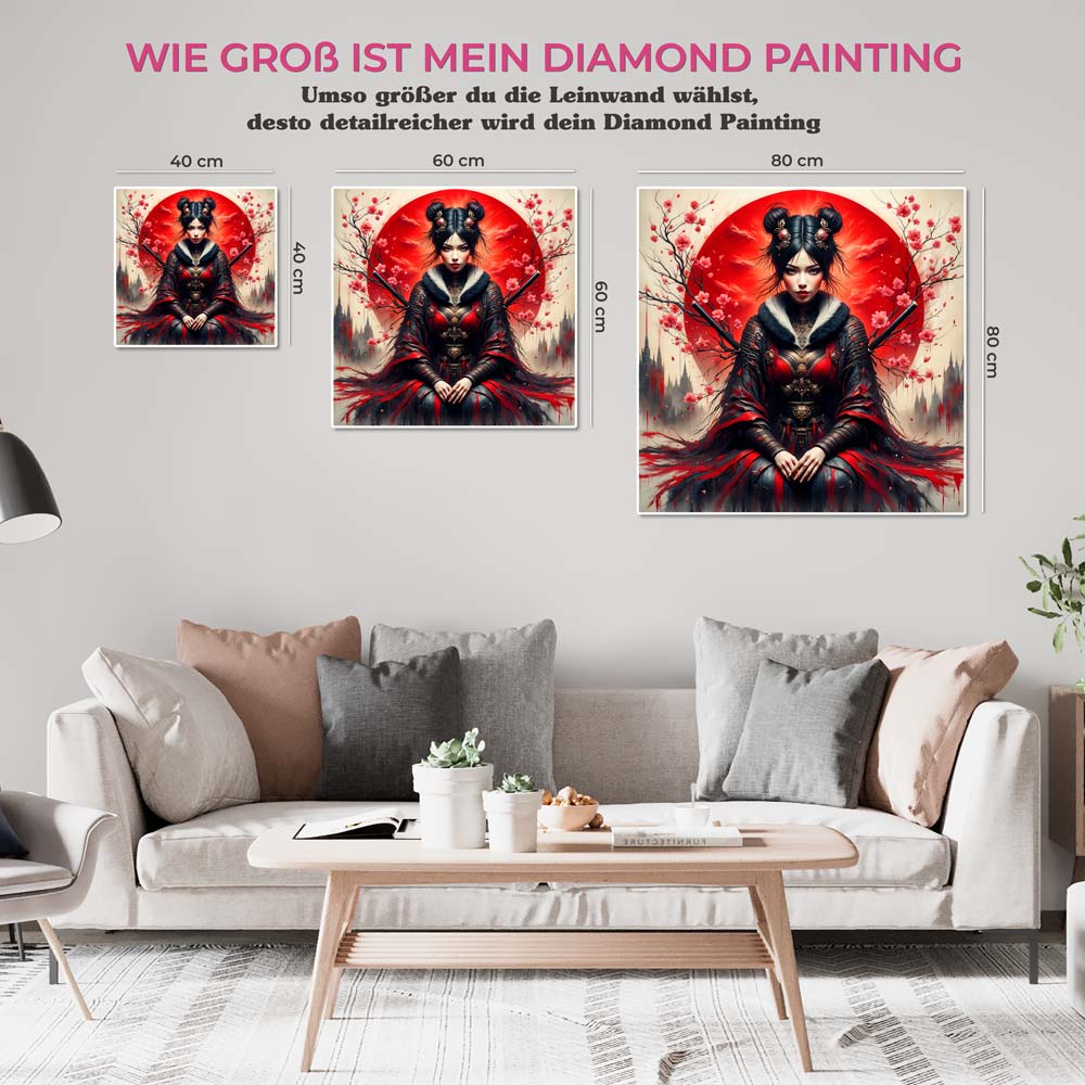 5D Diamond Painting AB Steine – Scarlet Blossom, Unique-Diamond