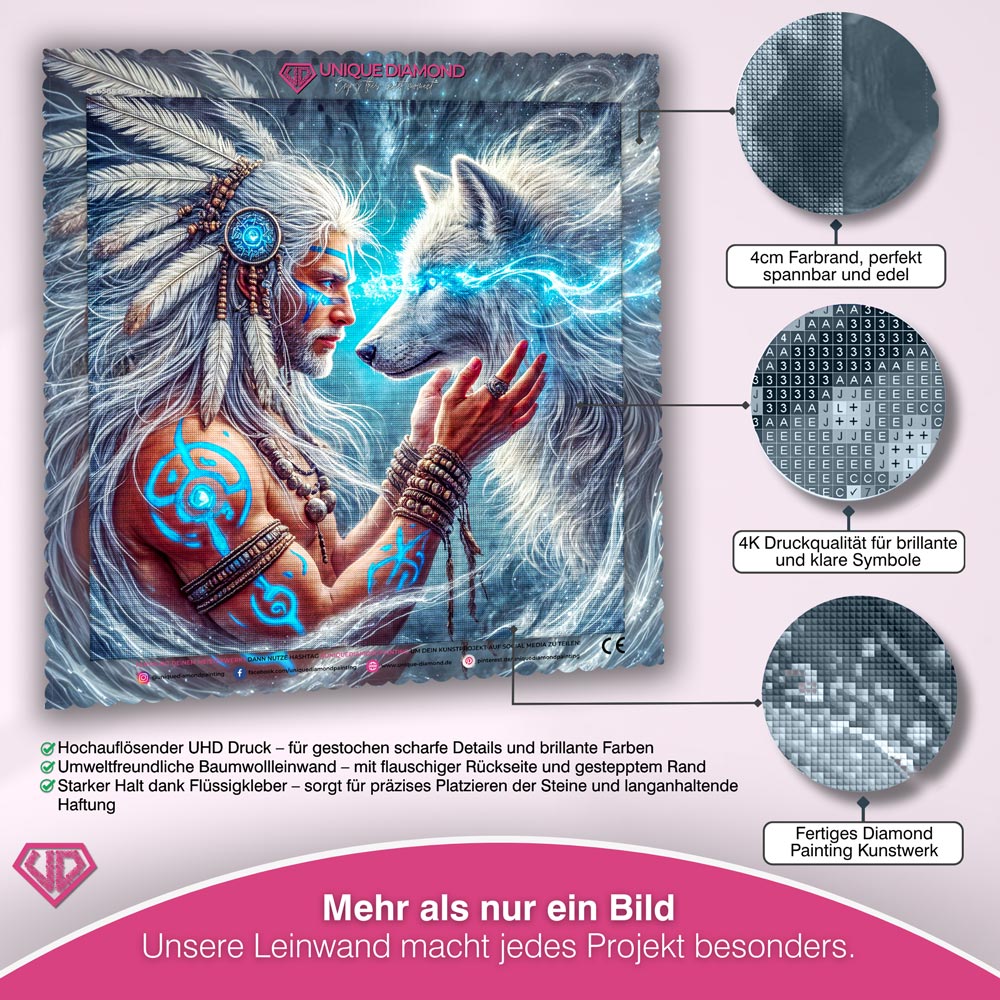 5D Diamond Painting – Seelenverbindung des Wolfes Unique-Diamond