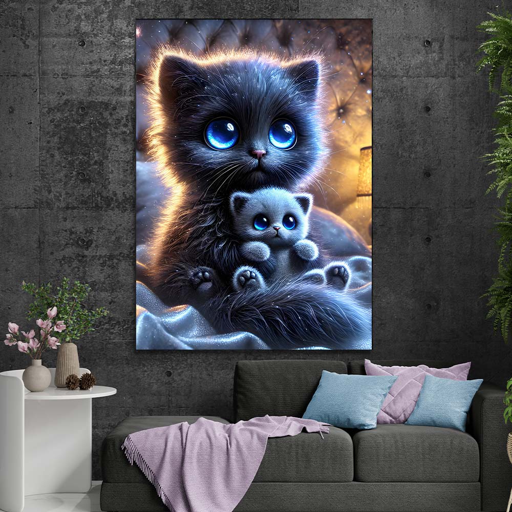 5D Diamond Painting – Sternenblick der Kuschelkatzen