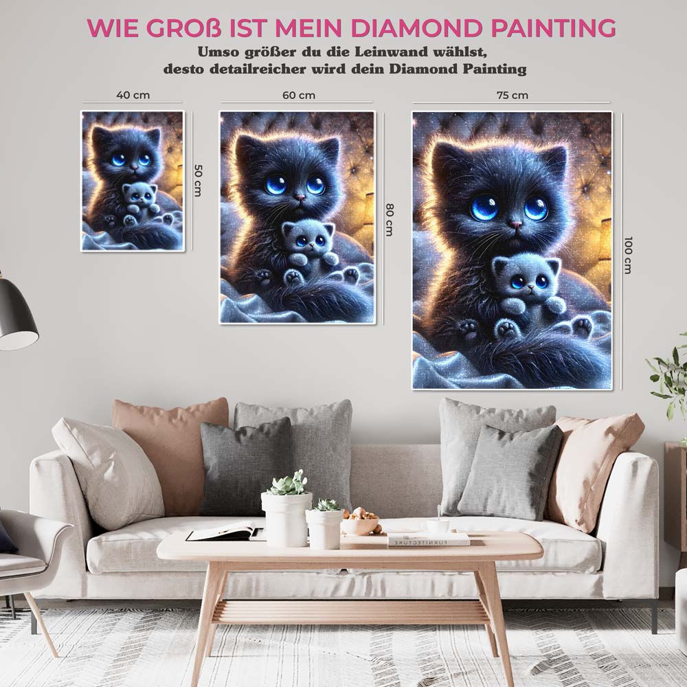 5D Diamond Painting – Sternenblick der Kuschelkatzen