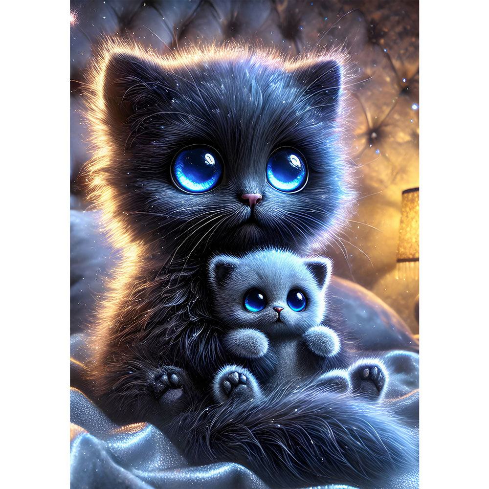 5D Diamond Painting – Sternenblick der Kuschelkatzen