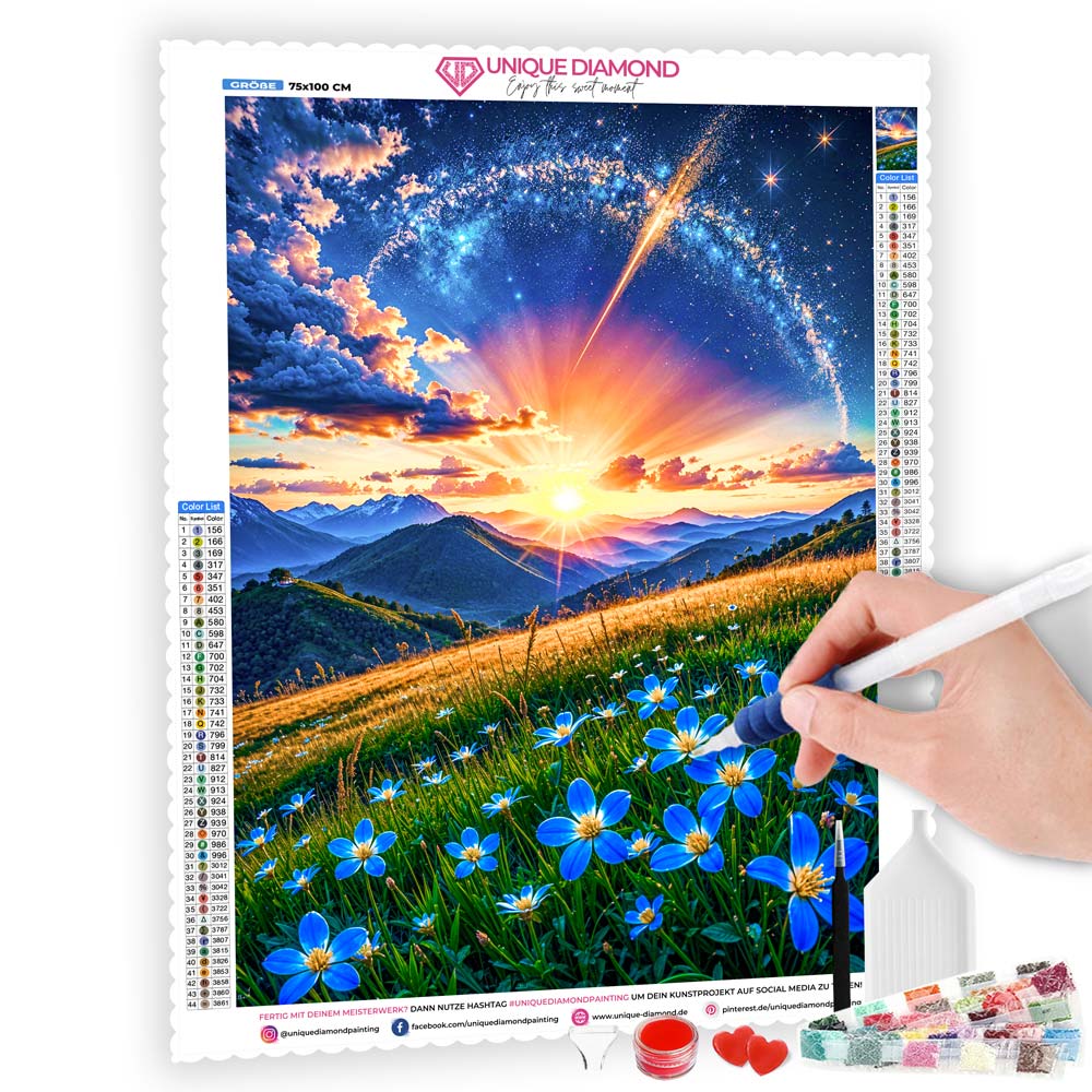 5D Diamond Painting – Sternenwiese im Morgengrauen