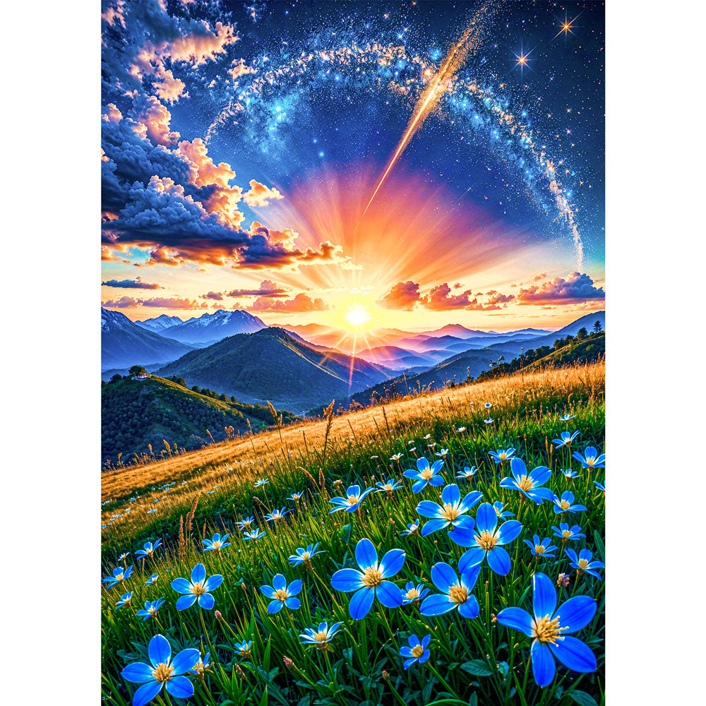 5D Diamond Painting – Sternenwiese im Morgengrauen