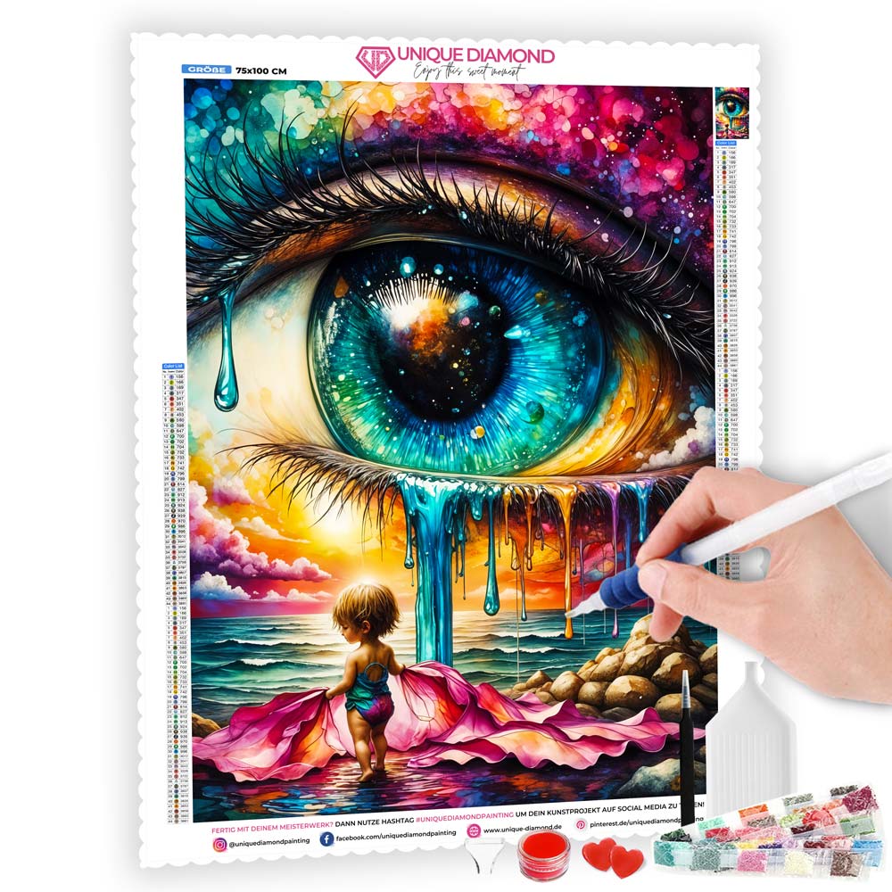 5D Diamond Painting AB Steine – Tränen des Universums mit 100 Farben, Unique-Diamond