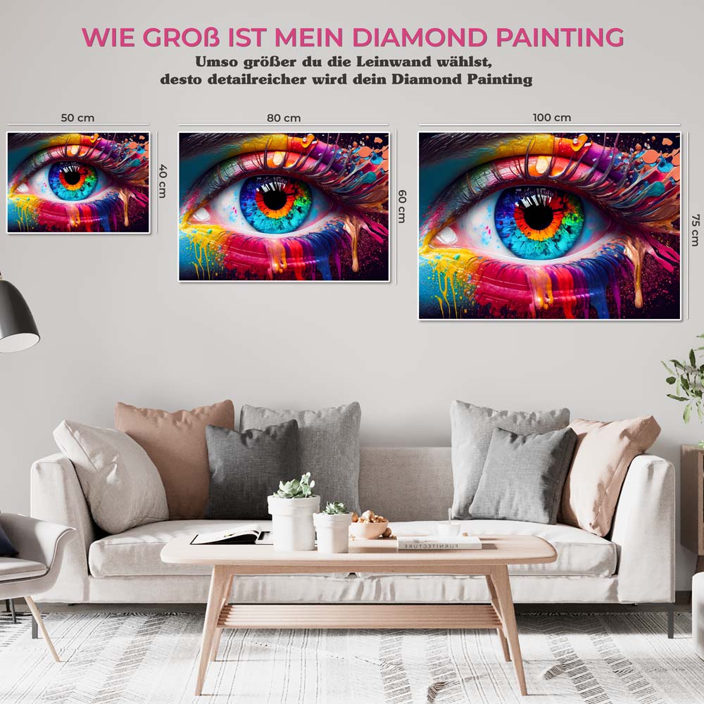 5D Diamond Painting AB Stones Colourful Eye, Unique-Diamond
