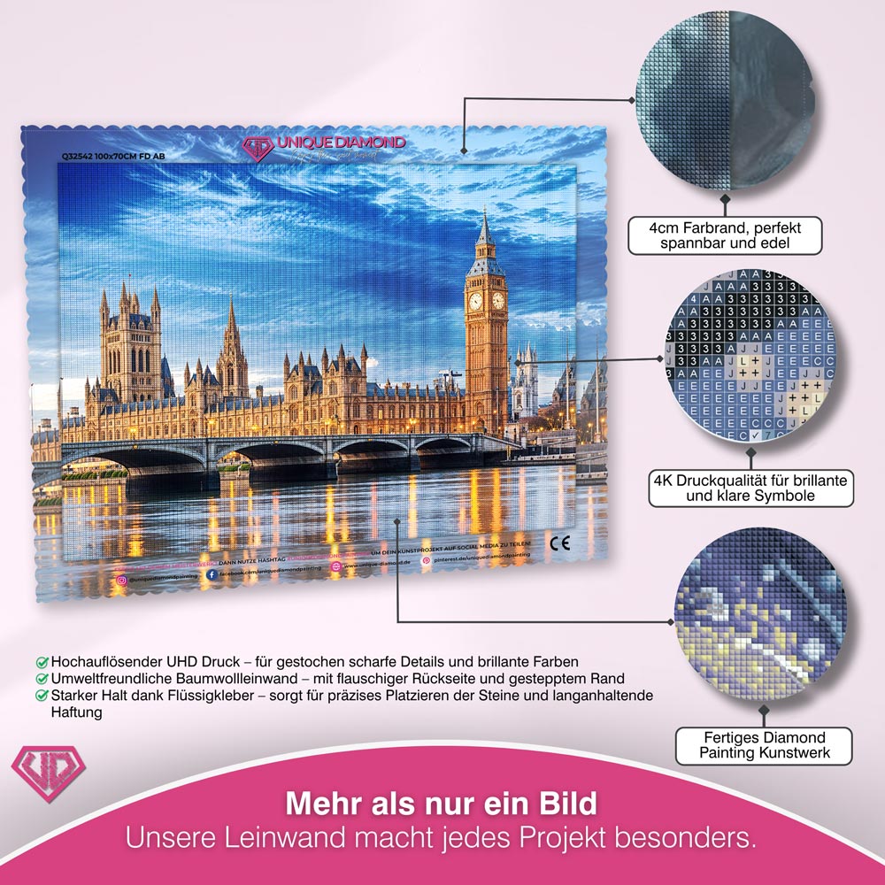5D Diamond Painting - Aussicht auf Big Ben Unique-Diamond