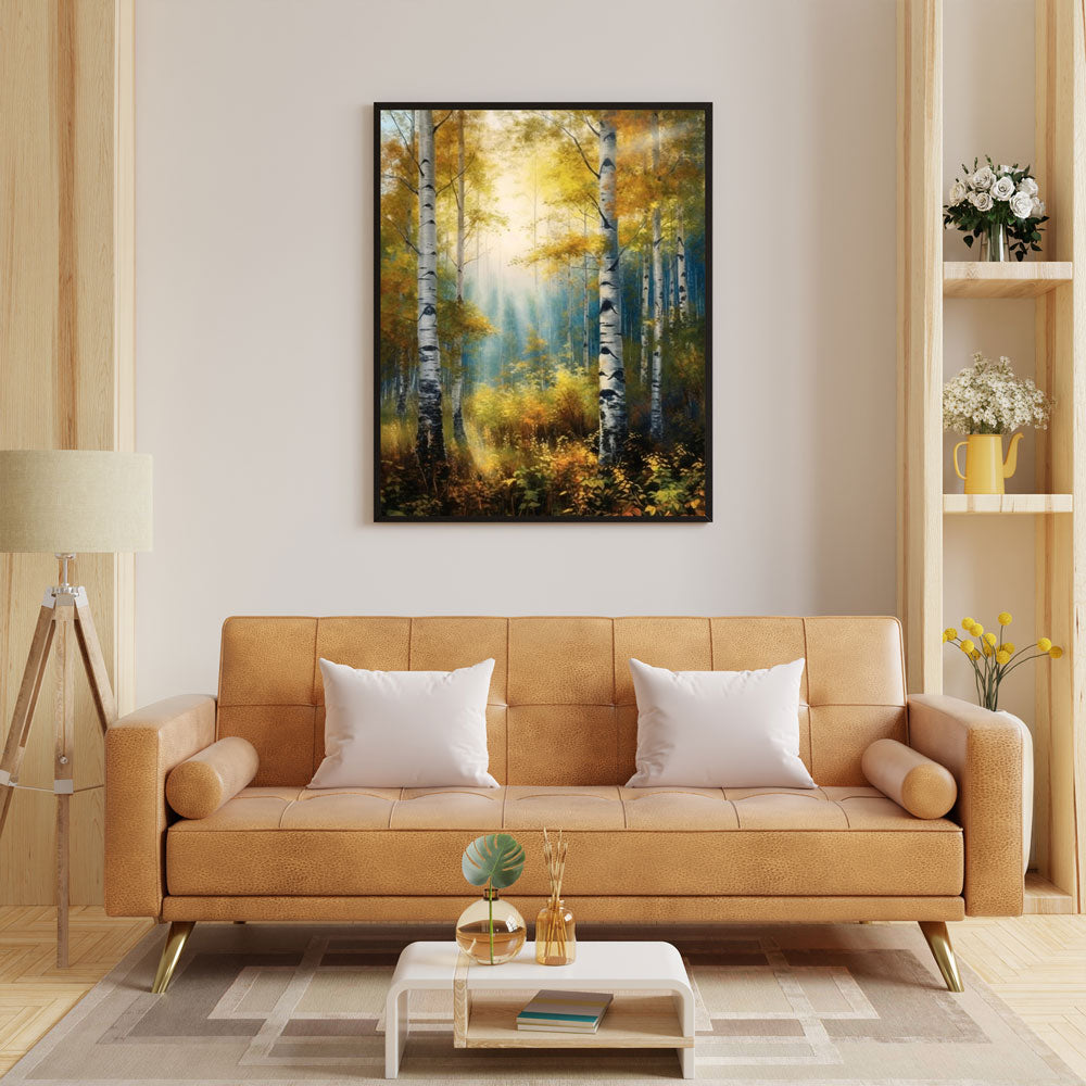 5D Diamond Painting Herbstlicher Birkenwald - Unique Diamond