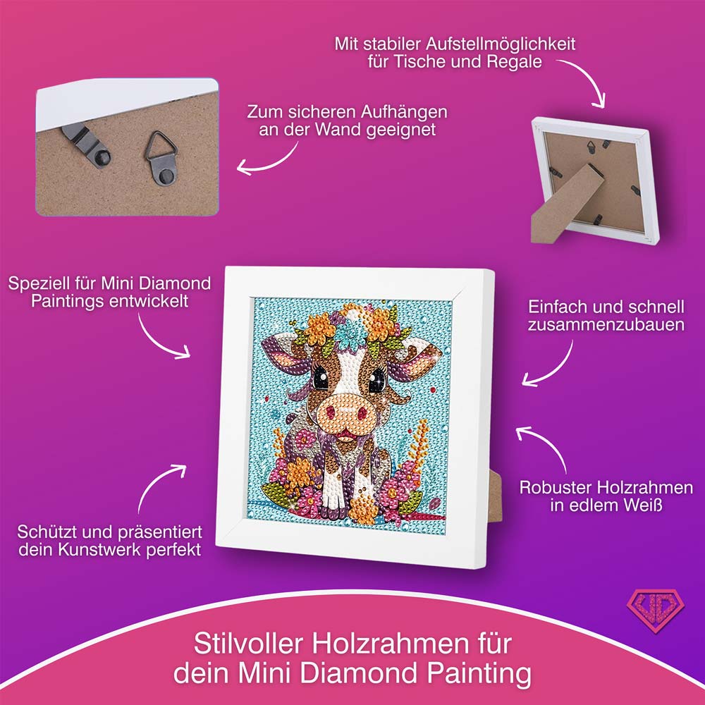 5D Diamond Painting Blumen-Kälbchen Lotta mit Strasssteinchen, Unique-Diamond