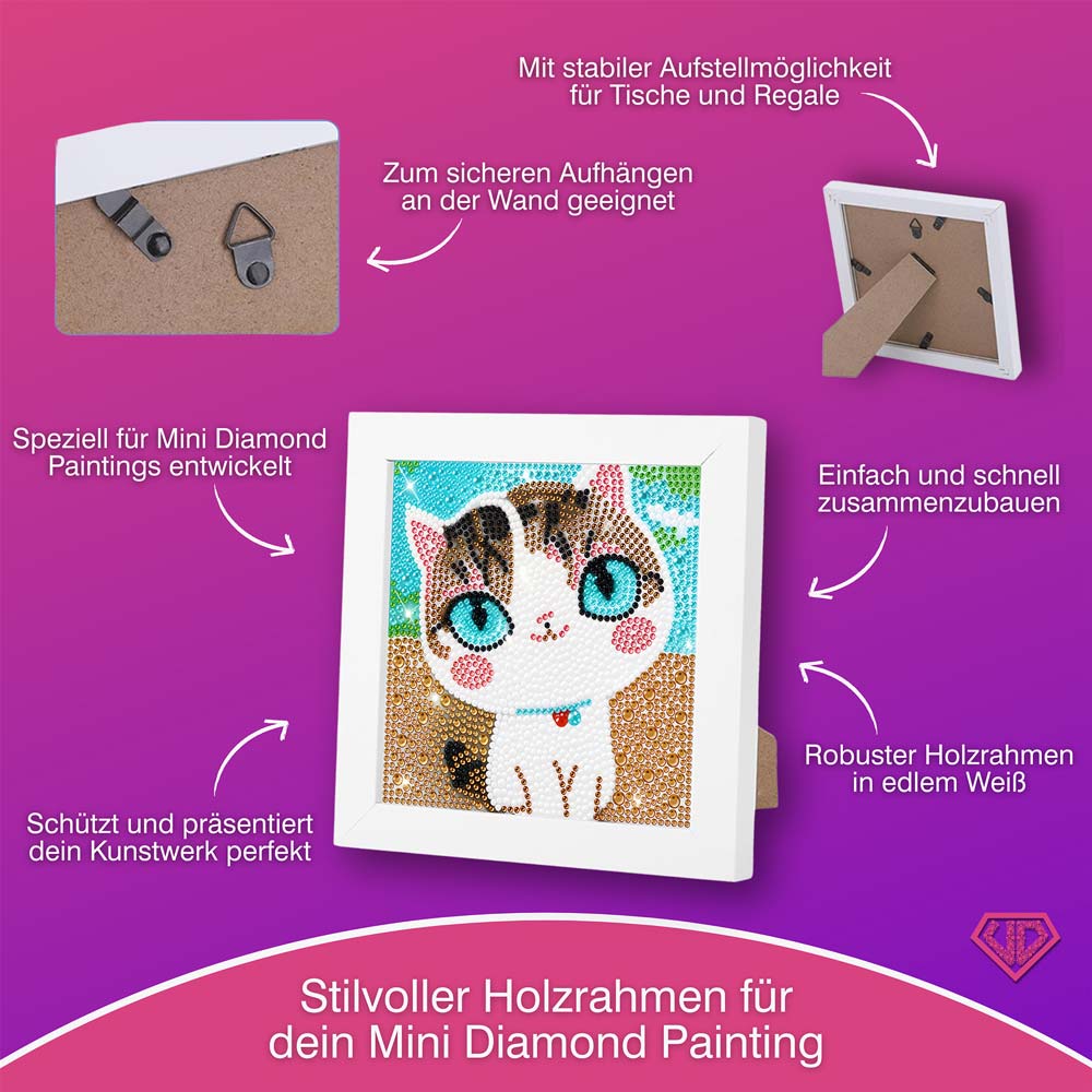 5D Diamond Painting Cat With Blue Eyes mit Strasssteinchen, Unique-Diamond