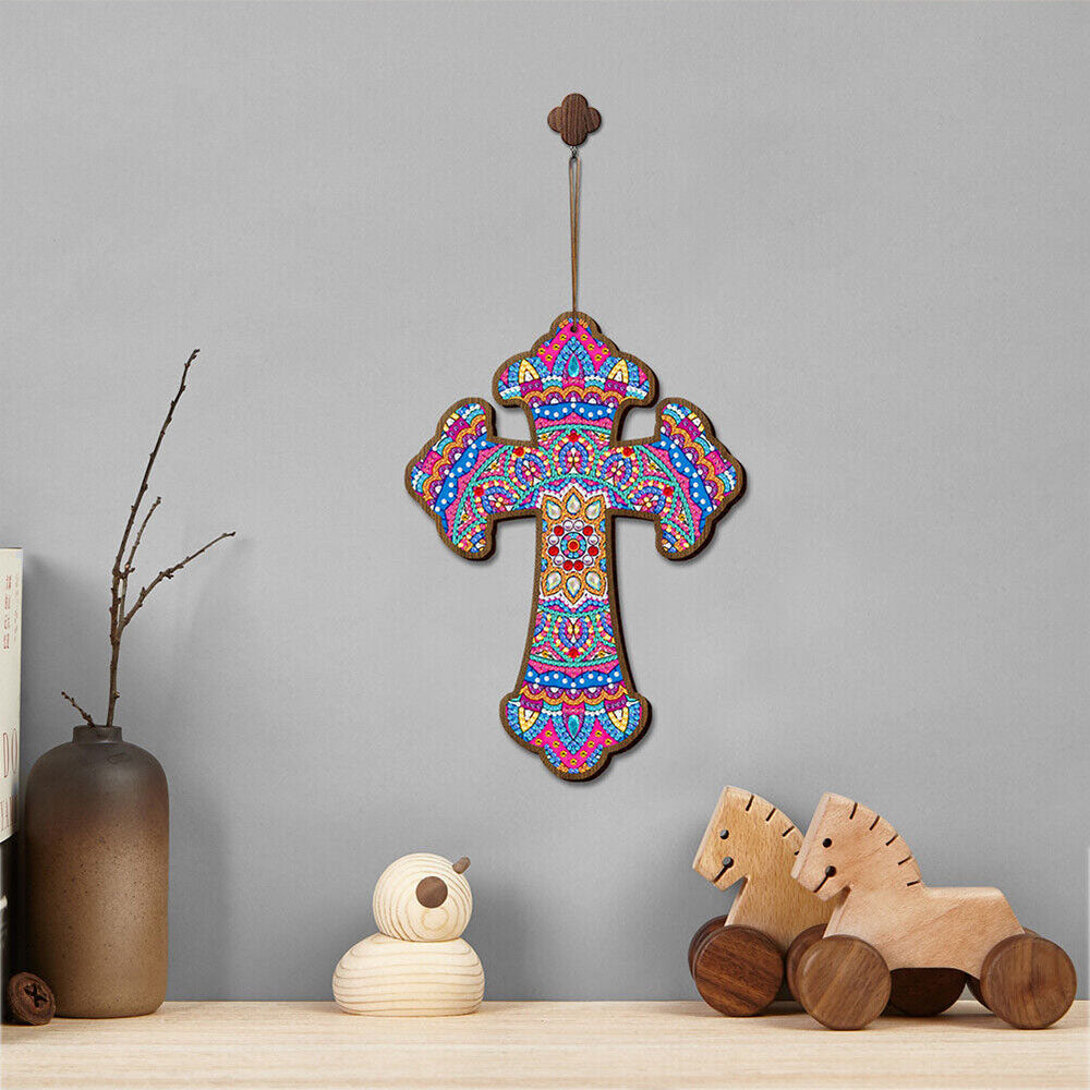 5D Diamond Painting Dekoanhänger Mandala Kreuz, Unique-Diamond