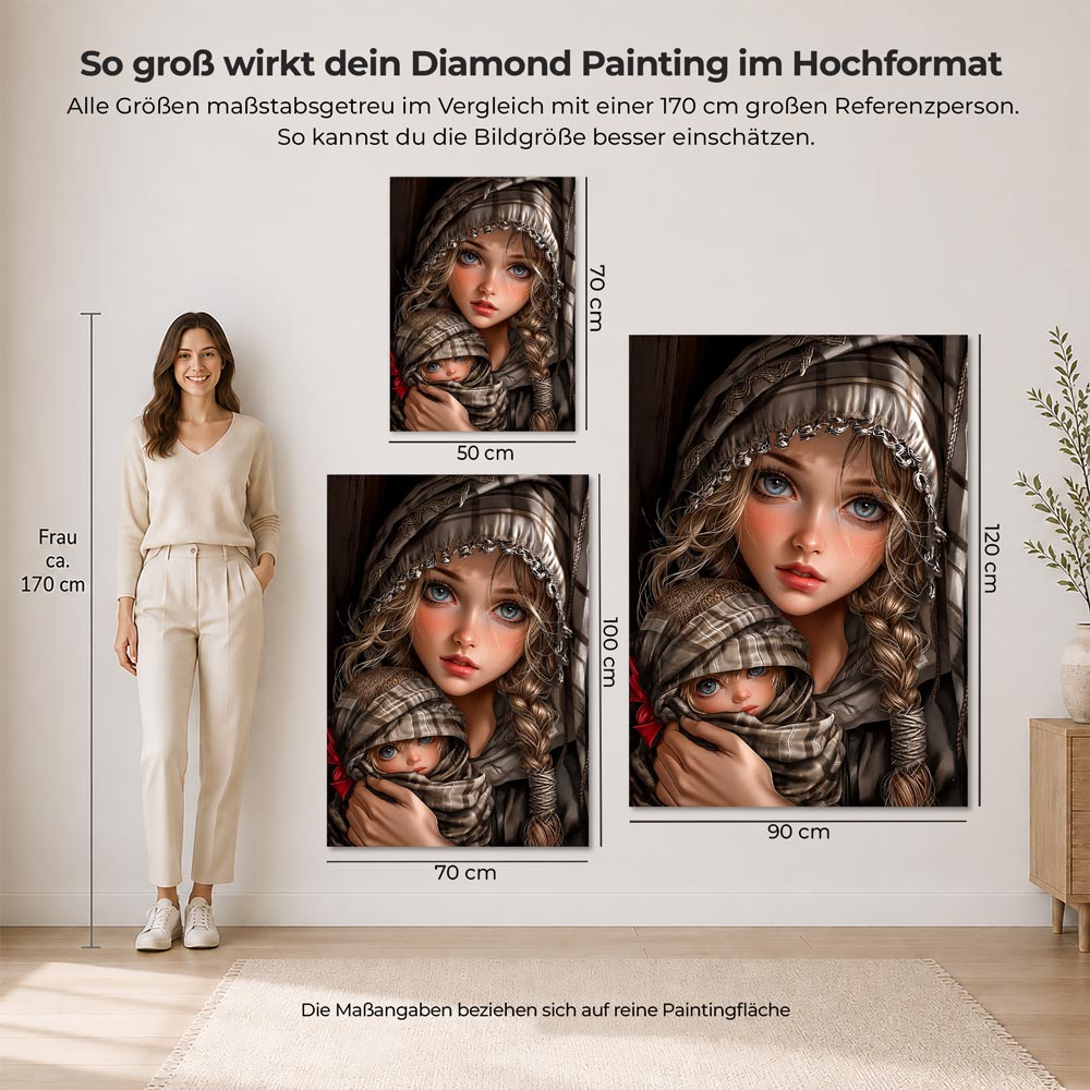 5D Diamond Painting – Emilia & Liora – Geborgenheit im Morgengrauen