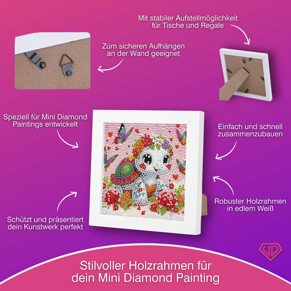 5D Diamond Painting Fröhliche Schildkröte Lilia mit Strasssteinchen, Unique-Diamond