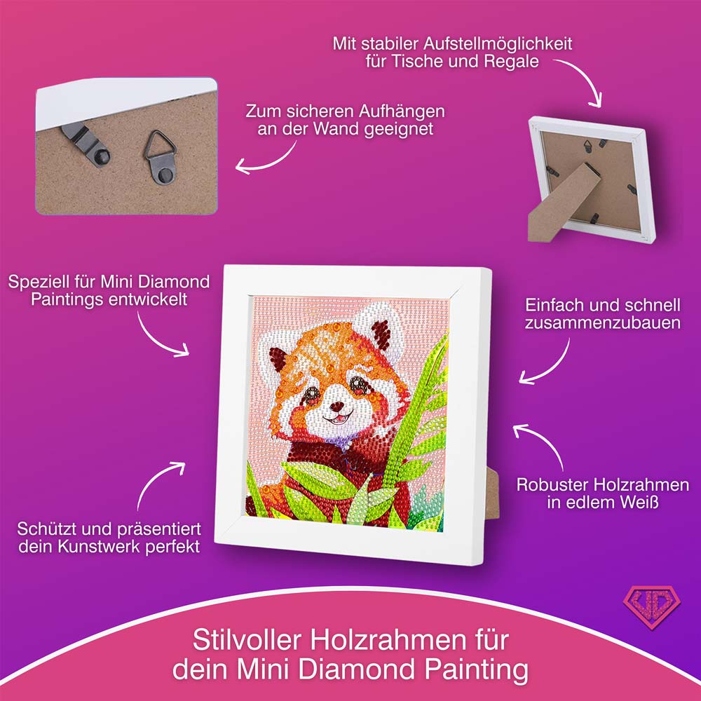 5D Diamond Painting Fröhlicher Panda Leo im Bambuswald mit Strasssteinchen, Unique-Diamond