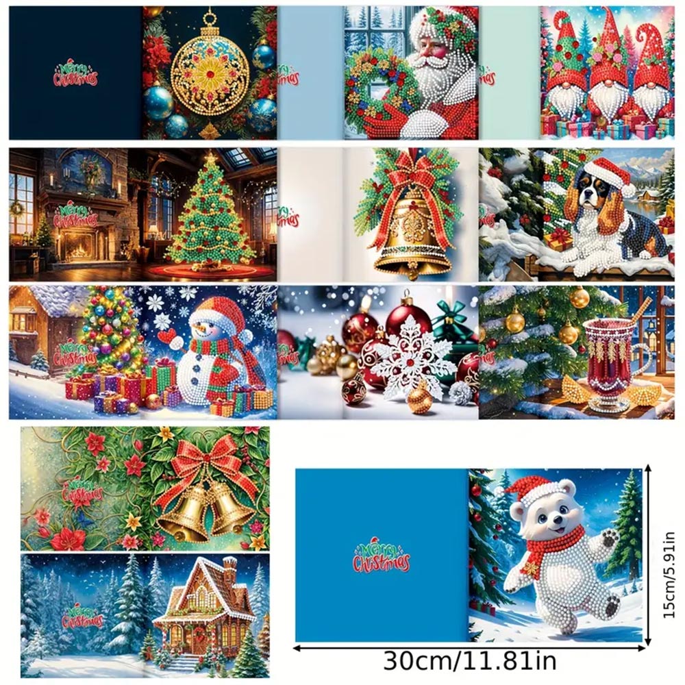 5D Diamond Painting Grußkarten – Festliche Weihnachtsedition, Unique-Diamond