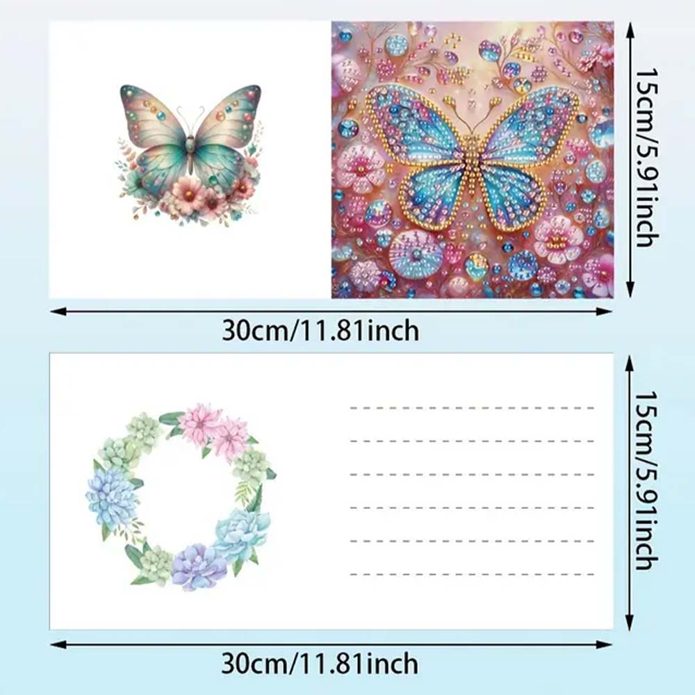 5D Diamond Painting Grußkarten – Glanzvolle Schmetterlingszauber, Unique-Diamond