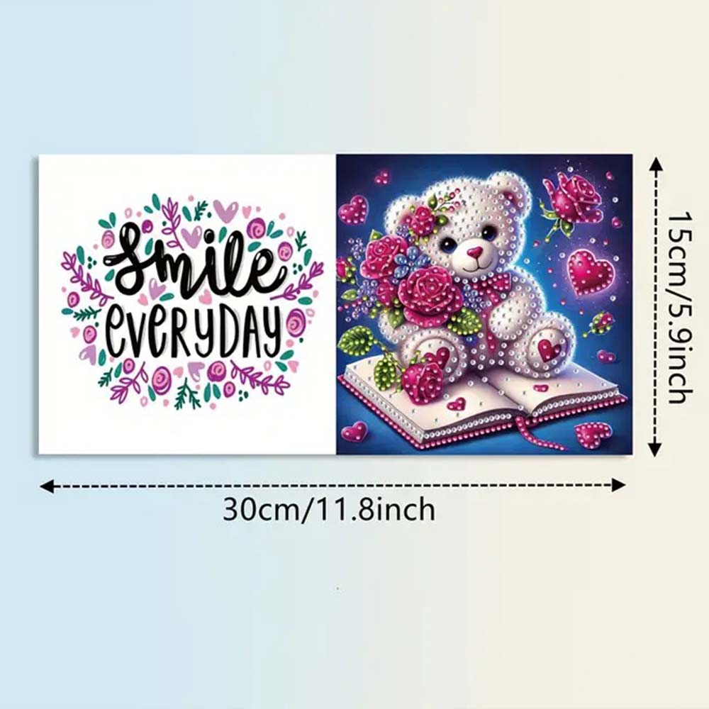 5D Diamond Painting Grußkarten – Liebenswerte Teddybären, Unique-Diamond