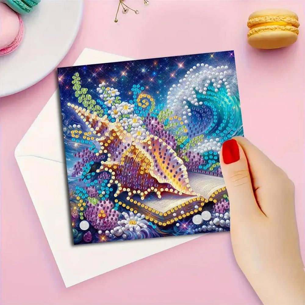 5D Diamond Painting Grußkarten – Ozeanische Schatzwelt