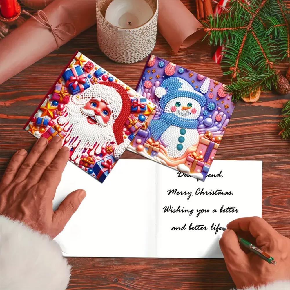 5D Diamond Painting Grußkarten – Weihnachtsfreunde, Unique-Diamond