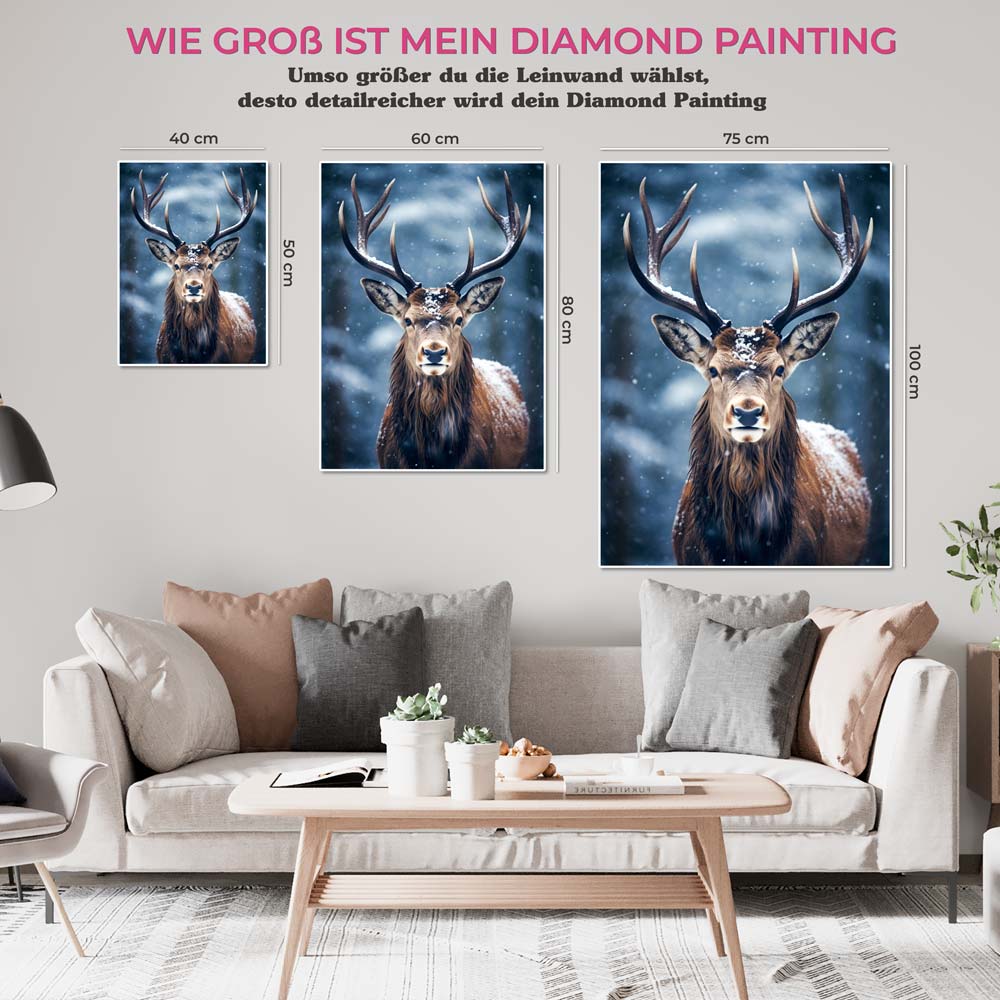 5D Diamond Painting Hirsch, Unique-Diamond