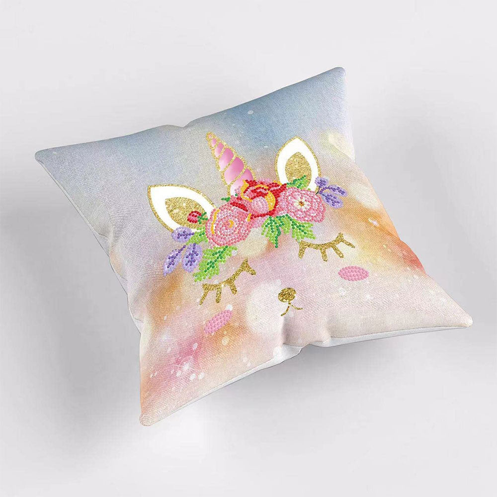 5D Diamond Painting Kissenbezug 30x30cm Einhorn, Unique-Diamond