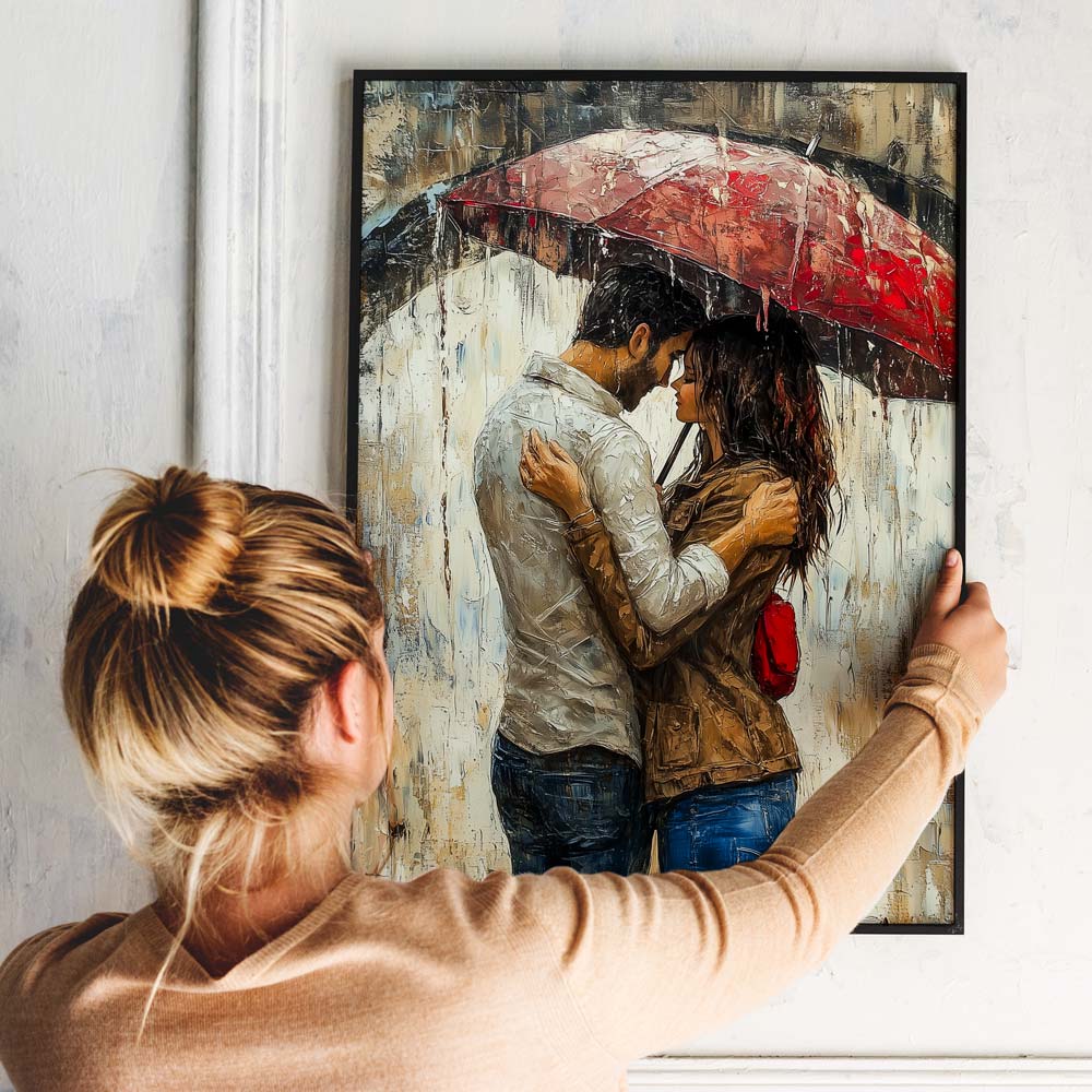5D Diamond Painting Küsse unter Regenschirm, Unique-Diamond