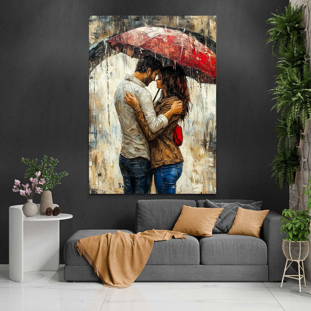 5D Diamond Painting Küsse unter Regenschirm, Unique-Diamond