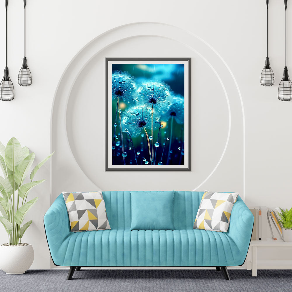 5D Diamond Painting Pusteblume im Regen - Unique-Diamond