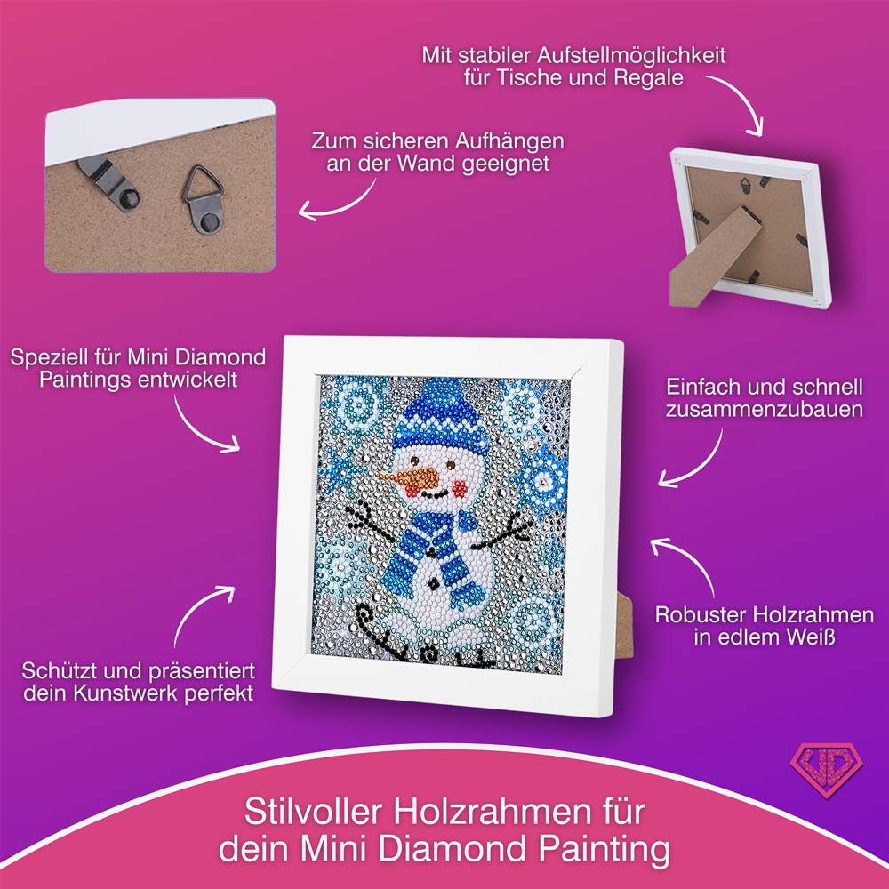 5D Diamond Painting Schneemann Flocki mit Strasssteinchen, Unique-Diamond