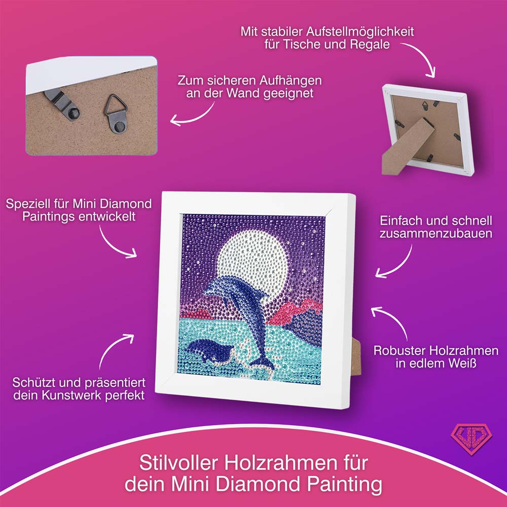5D Diamond Painting Silbermond der Meere mit Strasssteinchen, Unique-Diamond