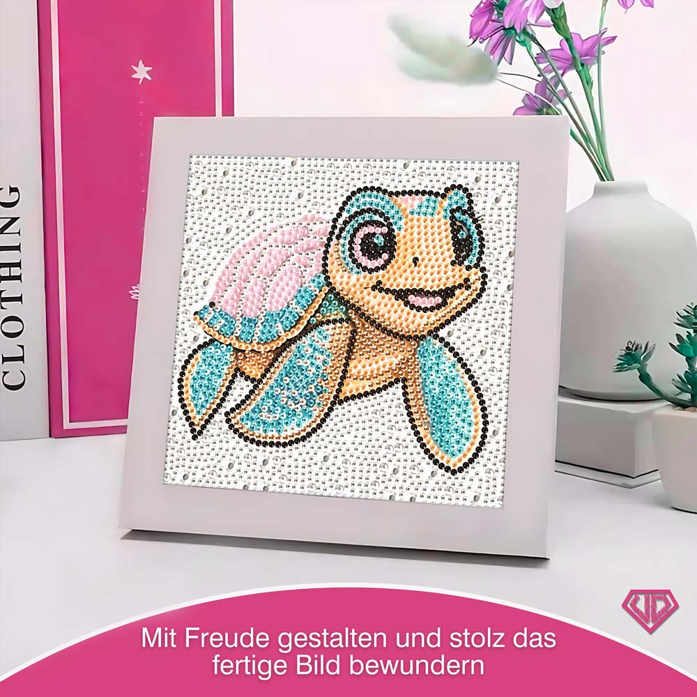 5D Diamond Painting Tilda die Meeresschildkröte mit Strasssteinchen, Unique-Diamond