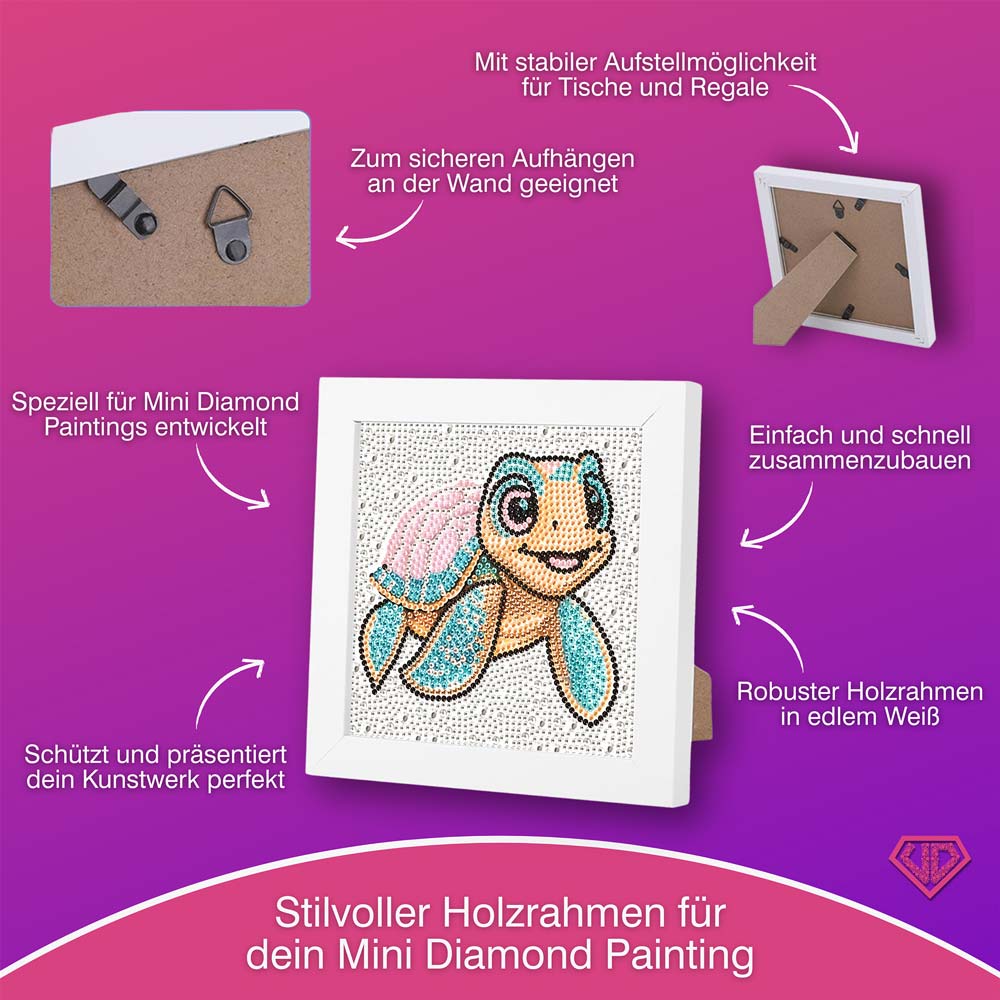 5D Diamond Painting Tilda die Meeresschildkröte mit Strasssteinchen, Unique-Diamond