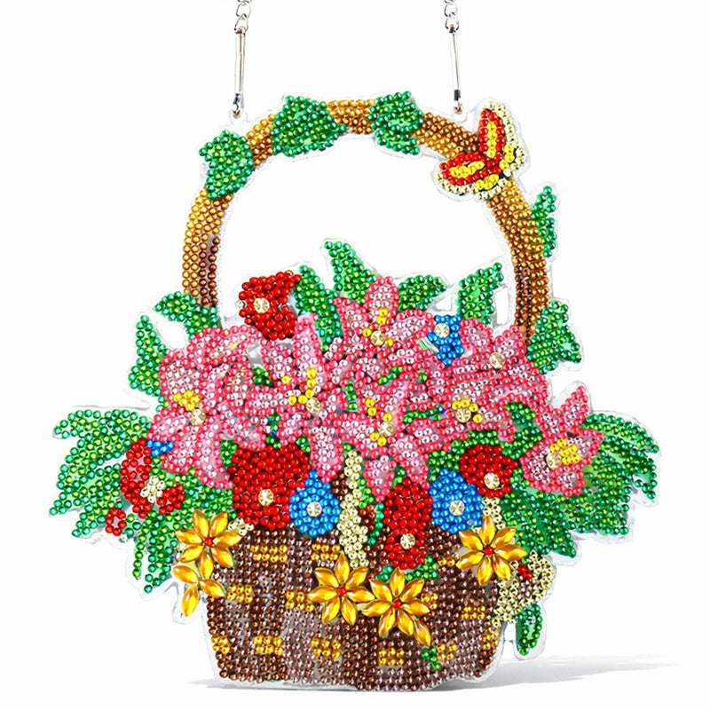 5D Diamond Painting Türanhänger Blumentopf, Unique-Diamond