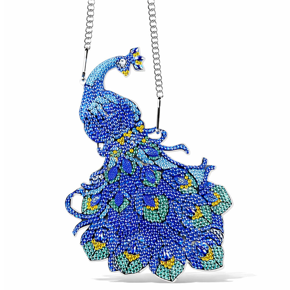 5D Diamond Painting Türanhänger Pfau, Unique-Diamond