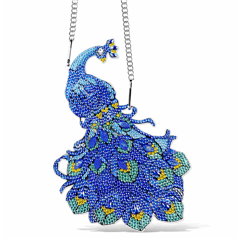 5D Diamond Painting Türanhänger Pfau, Unique-Diamond