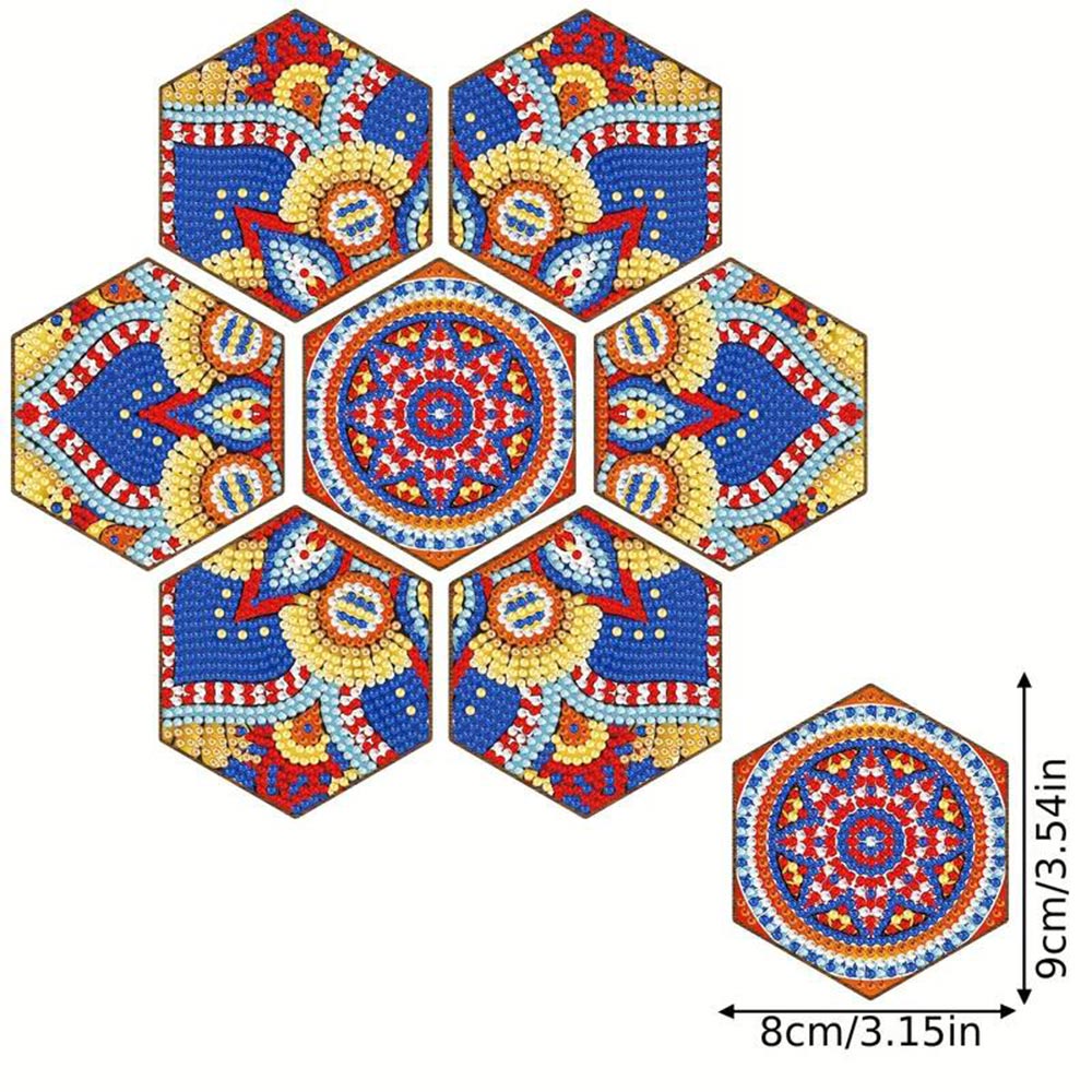 5D Diamond Painting Untersetzer Mandala, Unique-Diamond