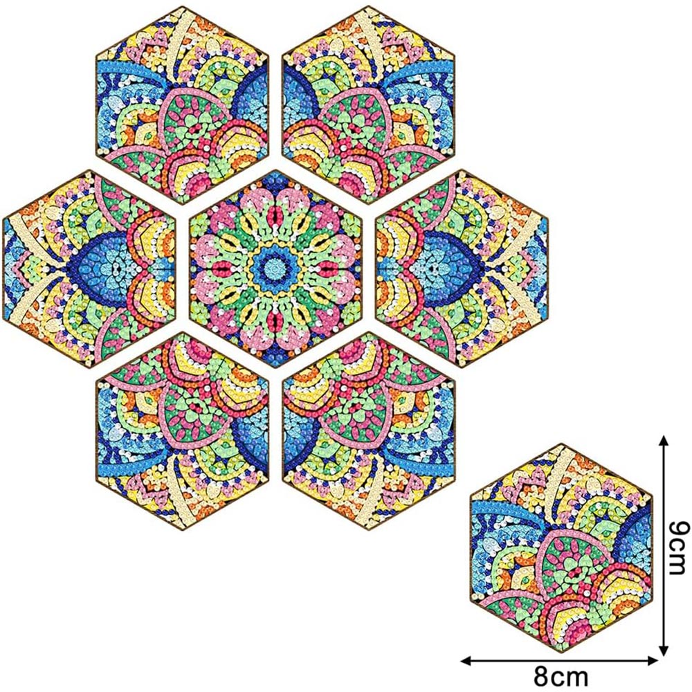 5D Diamond Painting Untersetzer Mandala, Unique-Diaomnd