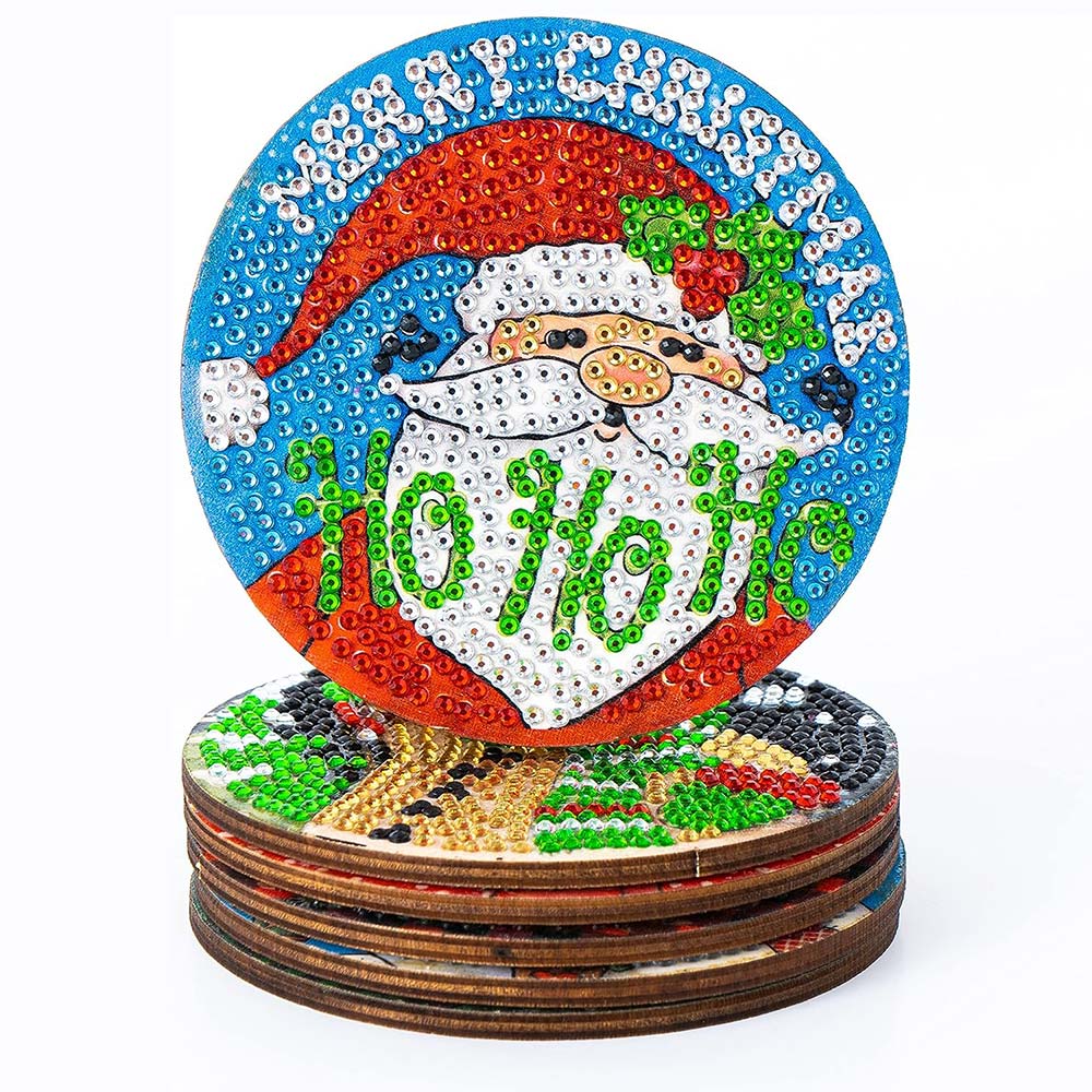 5D Diamond Painting Untersetzer Weihnachten Set 2, Unique-Diamond