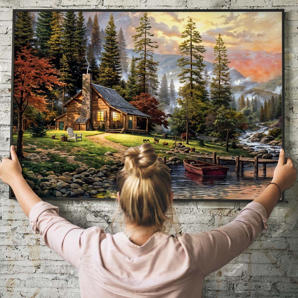 5D Diamond Painting Waldhütte, Unique-Diamond