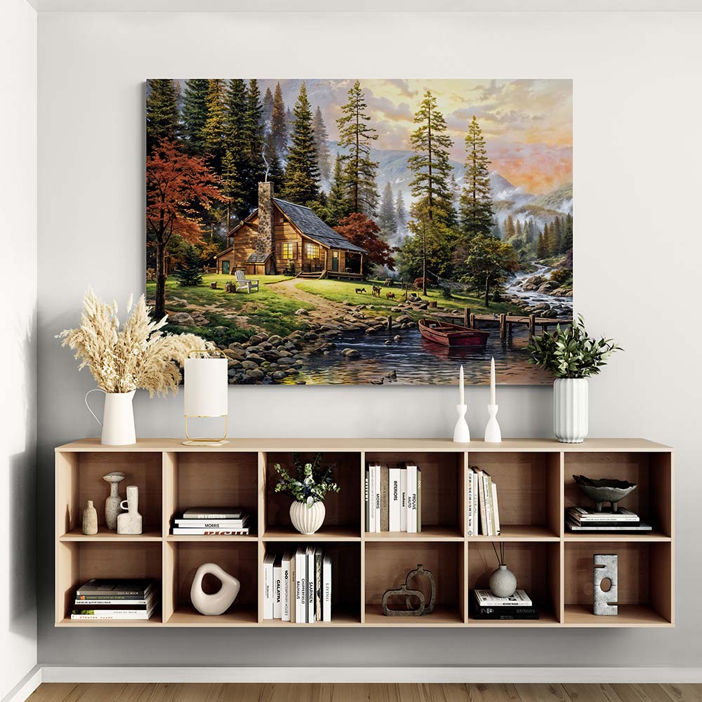 5D Diamond Painting Waldhütte, Unique-Diamond