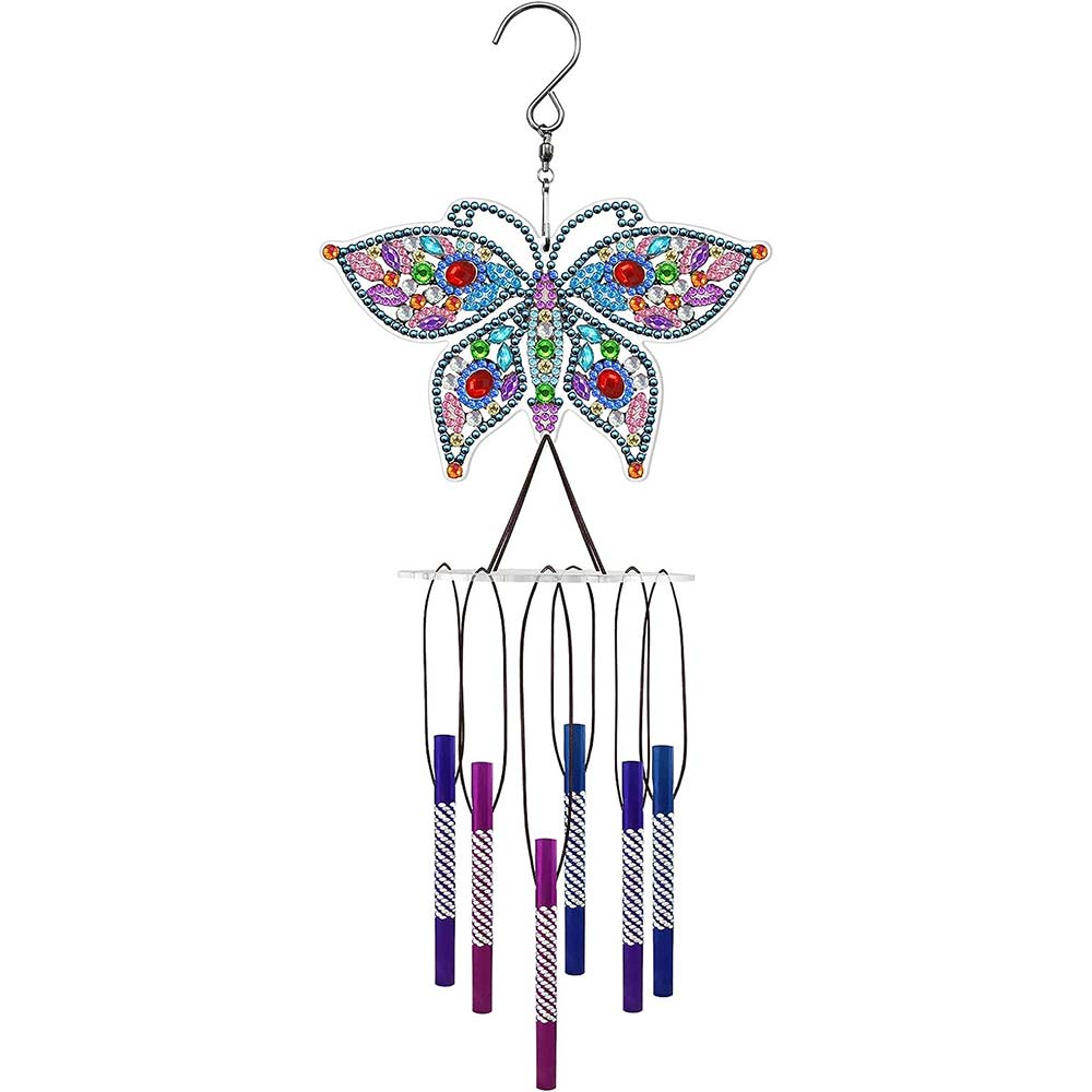 5D Diamond Painting Windspiel Schmetterling, Unique-Diamond