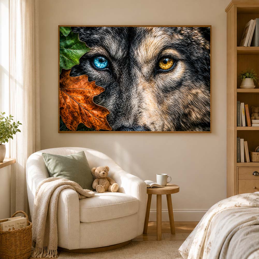 5D Diamond Painting - Wolfsblick der Elemente