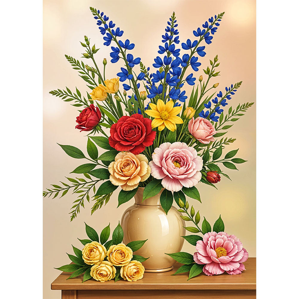 5D Diamond Painting Wunderschöner Blumenstrauß, Unique-Diamond