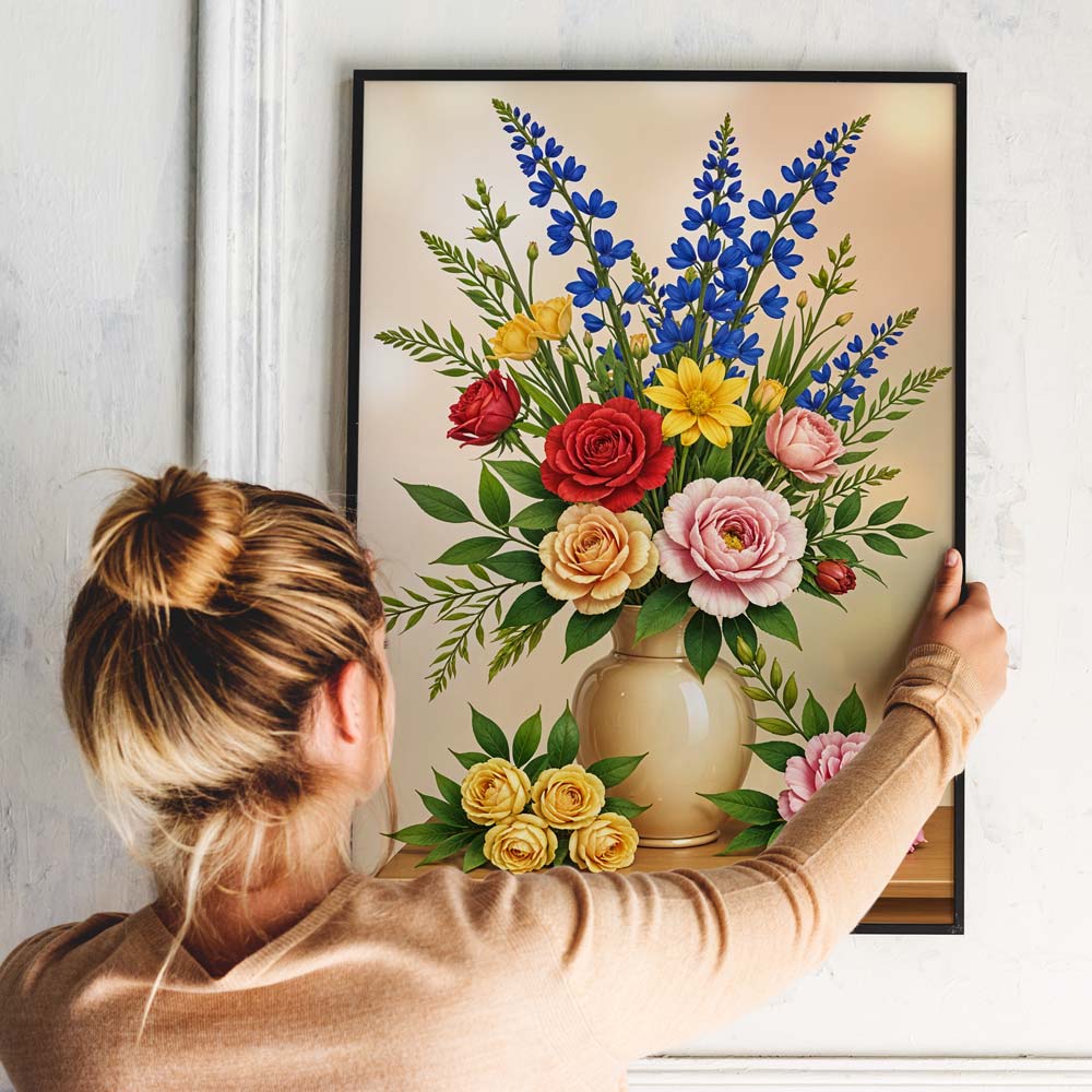 5D Diamond Painting Wunderschöner Blumenstrauß, Unique-Diamond