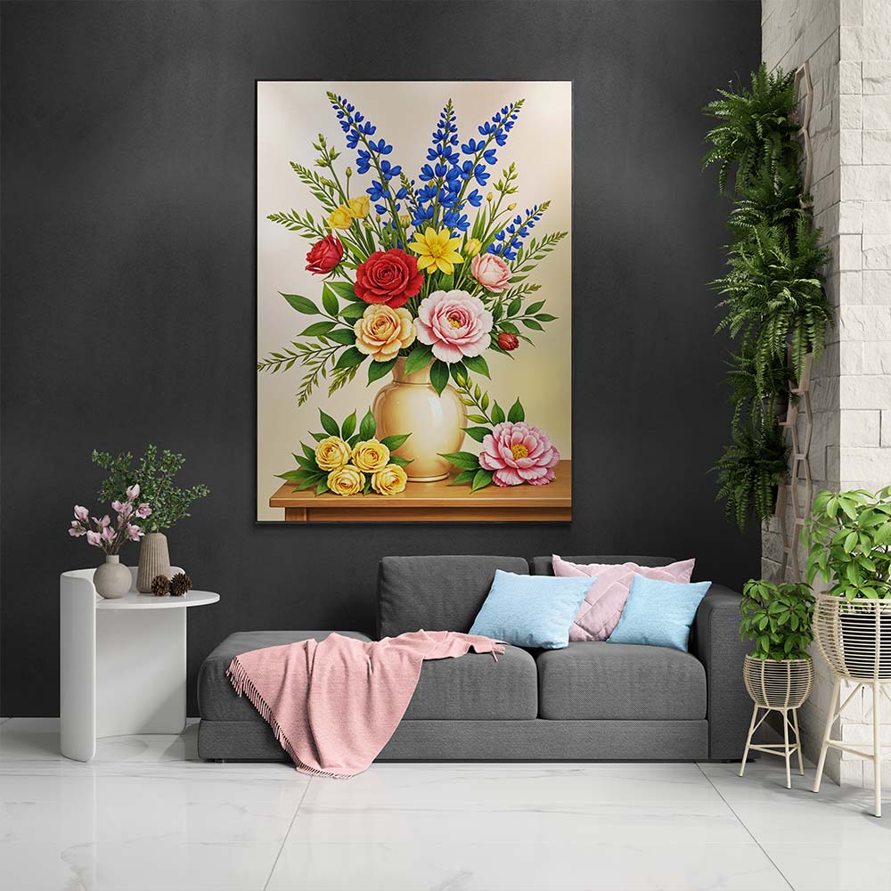 5D Diamond Painting Wunderschöner Blumenstrauß, Unique-Diamond