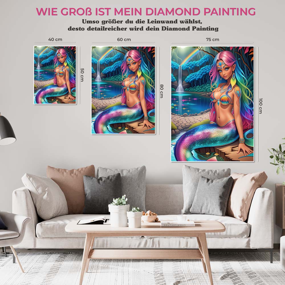 5D Diamond Painting AB Steine Meerjungfrau, Unique-Diamond