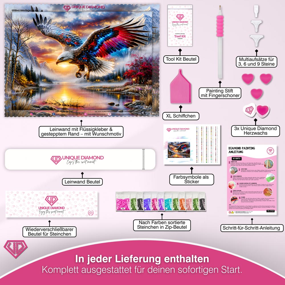 5D Diamond Painting – Adler des Sternenfeuers
